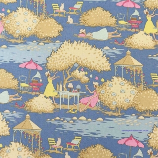 Tilda Sunday Brunch Blue Floral Fabric