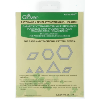 Clover patchwork template triangle and hexagon