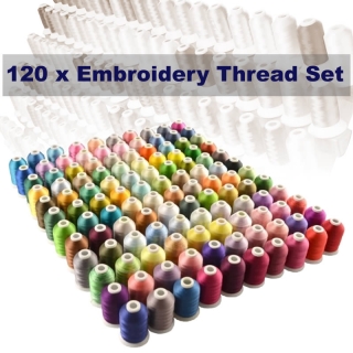A collection of 120 embroidery threads