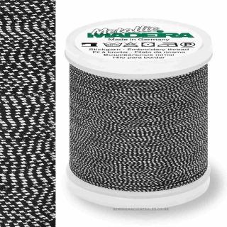 Madeira Twisted Metallic 200m Thread - 442 Silver/Black