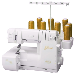 Introducing the Baby Lock Gloria, it can use 8-threads to sew a cover stich and overlock stitch at the same time