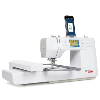 The Bernette B59 is ready to sew or embroider; send designs to it via WiFi from your smartphone