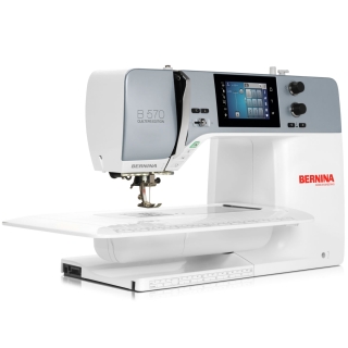 B 570QE Quilters Edition - For larger sized jobs, slide on the table to extend the working area while quilting