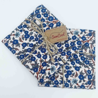 Blue and Brown Floral Fat Quarter