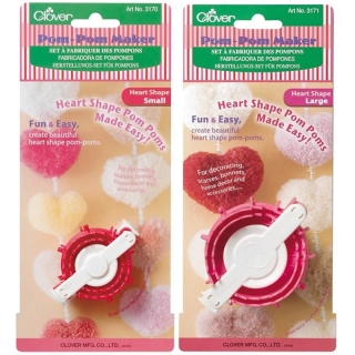 small and large heart shape pom pom makers