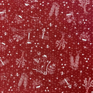 Burgundy garden fabric