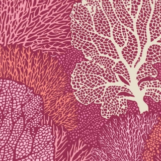 Tilda Pink Coral Reef Cotton Fabric
