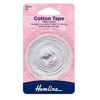 20mm white cotton tape