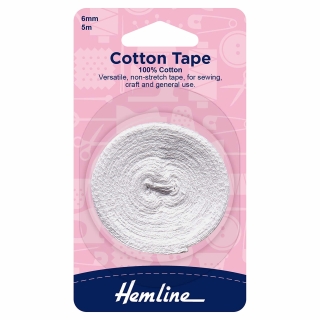 White Cotton Tape on a roll