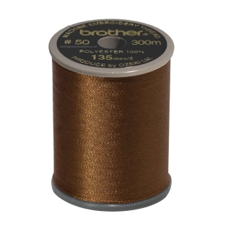 Brother satin finish embroidery thread. 300m spool MILK CHOCOLATE 157