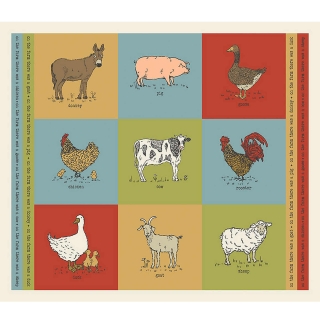 Cut and Sew Multi Coloured Farmsted Fabric Panel by Stacy Iest Hsu For Moda