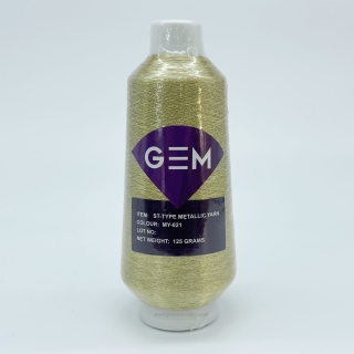 Light Gold 5000m Polyester Rayon GEM Metallic Machine Embroidery Thread