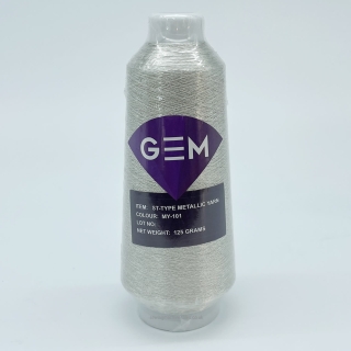 Pure Silver 5000m Polyester Metallic GEM Embroidery Machine Thread