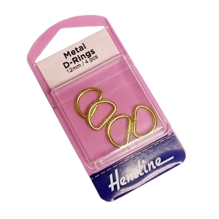 Gold Curtain Tieback D Rings (1/2") 12mm - 2 Sets