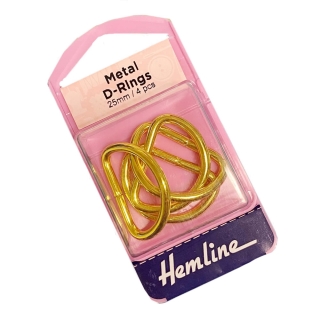 Gold Curtain Tieback D Rings (1") 25mm - 2 Sets
