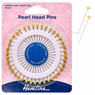 Gold pearlised heded pins