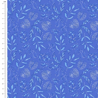 Grecian Blues Olive Garden Blue Fabric by Victoria Louise