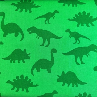 Green Dinosaur 100% Cotton Fabric