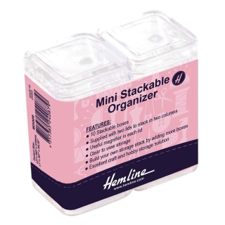 mini stackable organizer with magnifying lids