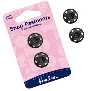 Black 18mm snaps