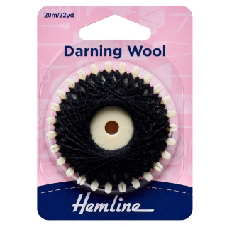 Hemline Darning Wool Black