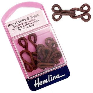 Brown fur coat hook and eye