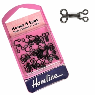 Hook and Eyes medium size 2, in Black