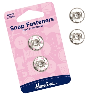 Silver snap fasteners 18mm
