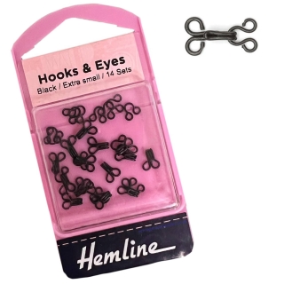Hook and Eyes in Black very small size