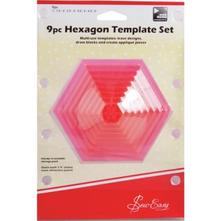 9 piece hexagon template set