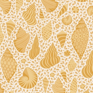Honey Yellow Beach Shell Cotton Fabric