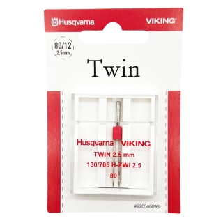 Husqvarna Twin Needle 2.5mm Size 80/12