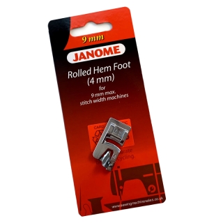 Genuine Janome 9mm Rolled Hem Foot 4mm