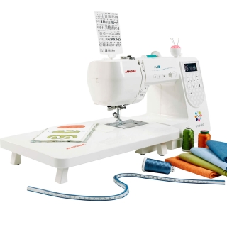 Janome M100 QDC with extension table attached