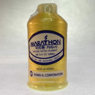 Marathon Machine Embroidery Thread Bright Gold Yellow 1008 1000m Rayon Thread