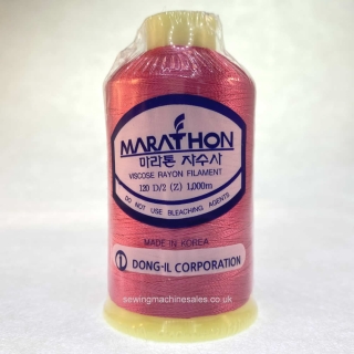 Marathon Machine Embroidery Thread Cerise Pink 1025 1000m Rayon Thread