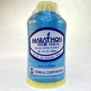 Marathon Machine Embroidery Thread Bondi Blue 1100 1000m Rayon Thread