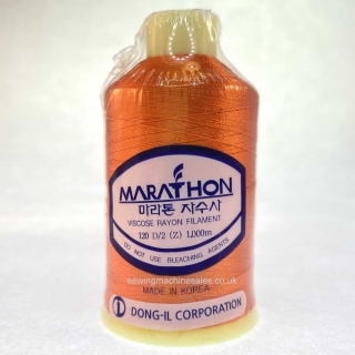 Marathon Machine Embroidery Thread Pumpkin Orange 1333 1000m Rayon Thread