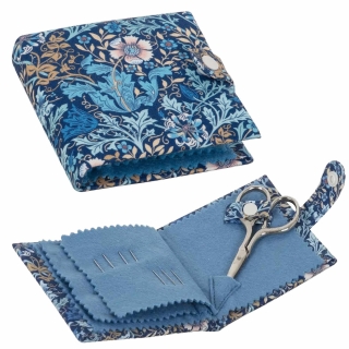 Woodblock Floral Morris Needle Case and Scissors