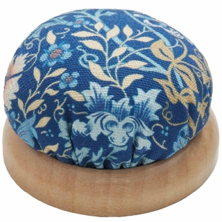 Woodblock Morris Blue Pin Cushion