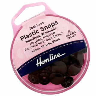 Tool-Less black 13mm plastic snaps
