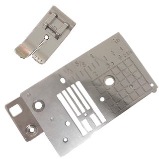 Straight stitch needle plate and foot set for Brother Innovis