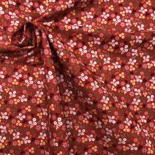 Jemima Red Fabric from Poppies Patchwork Club Collection by Poppie Cotton