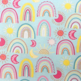Rainbow sunshine brushed cotton fabric