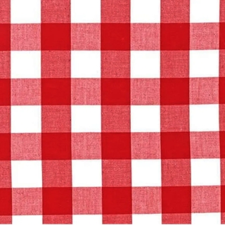 Red 1/4" Gingham Polycotton Fabric