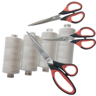 Overlocker starter pack with scissors and threads