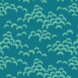 Tilda Bloomsville Collection, Cottonbloom in petrol design, 100% cotton fabric