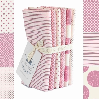 Tilda Pink Classic Basics Fat Quarter Pack of 6