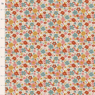 Tilda Village Life Esther Warm Cream Floral Fabric