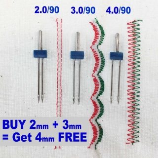 Twin needles BUY 2mm + 3mm = Get 4mm FREE